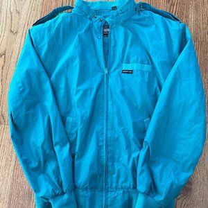 Members Only Men XLT Cafe Racer Bomber Vintage Grand Prix Jacket Teal